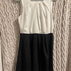 Express Black and White Midi Dress